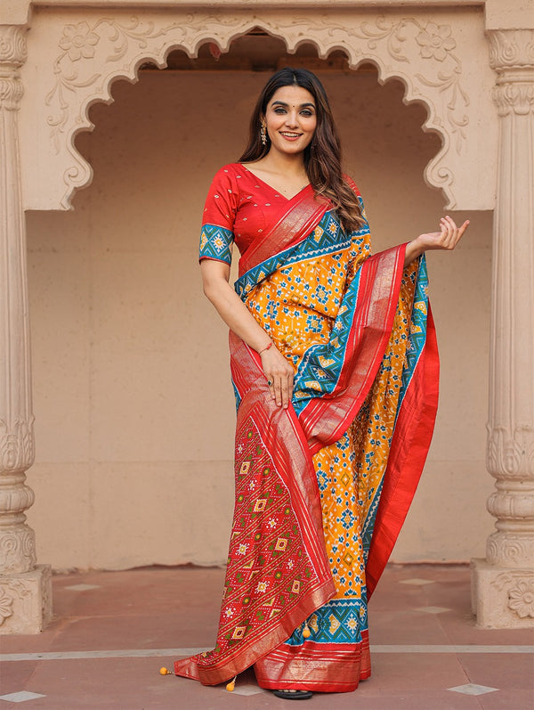 Patola Print Dola Silk Saree