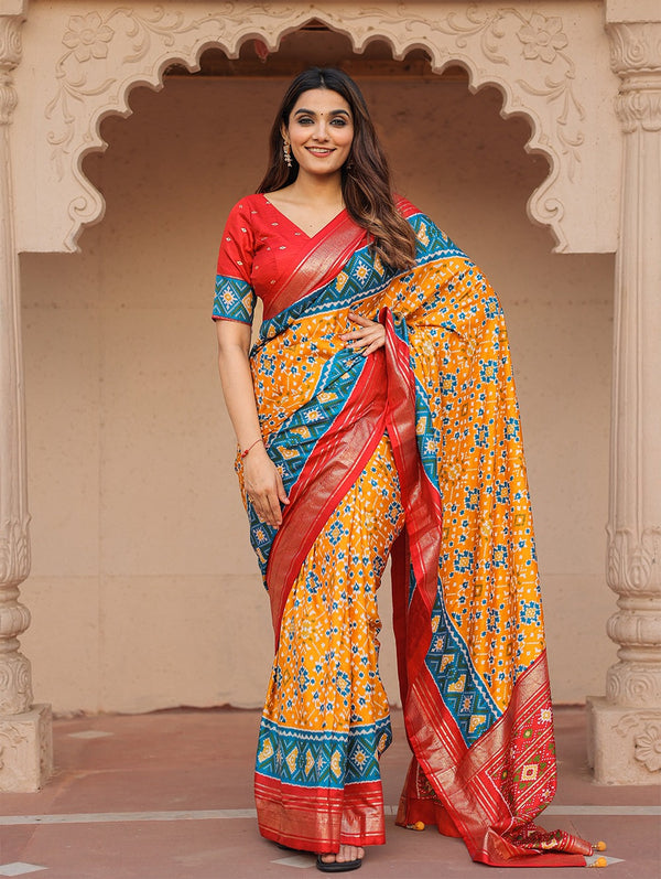 Patola Print Dola Silk Saree