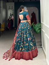 Green Dola Silk Tussar Lehenga Choli