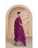 Pure Viscose Jacquard Silk Embroidered Suit Set