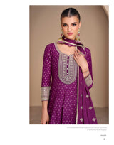 Pure Viscose Jacquard Silk Embroidered Suit Set