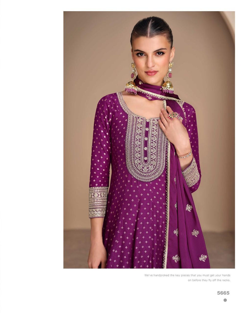 Pure Viscose Jacquard Silk Embroidered Suit Set