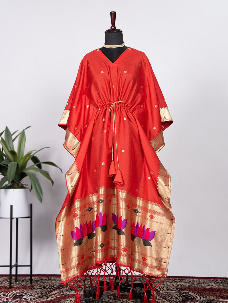 Traditional Elegance with Jacquard Paithani Kaftan