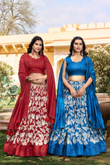 Tussar Silk Lehenga with stunning floral and foil prin