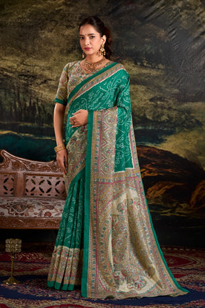 Fusion of Madhubani & Bandhej Saree