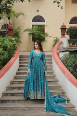 Rama, Parrot & Wine Sharara Suit