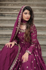 Rama, Parrot & Wine Sharara Suit