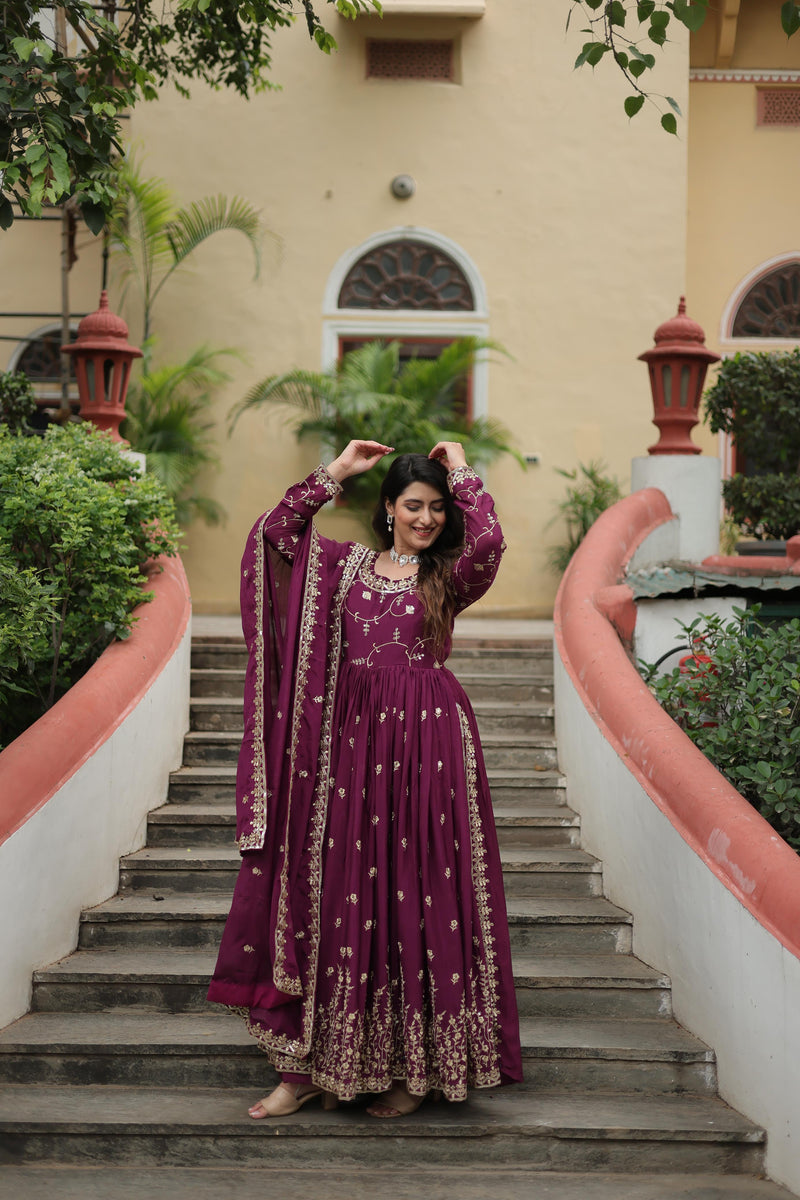 Rama, Parrot & Wine Sharara Suit