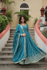 Rama, Parrot & Wine Sharara Suit