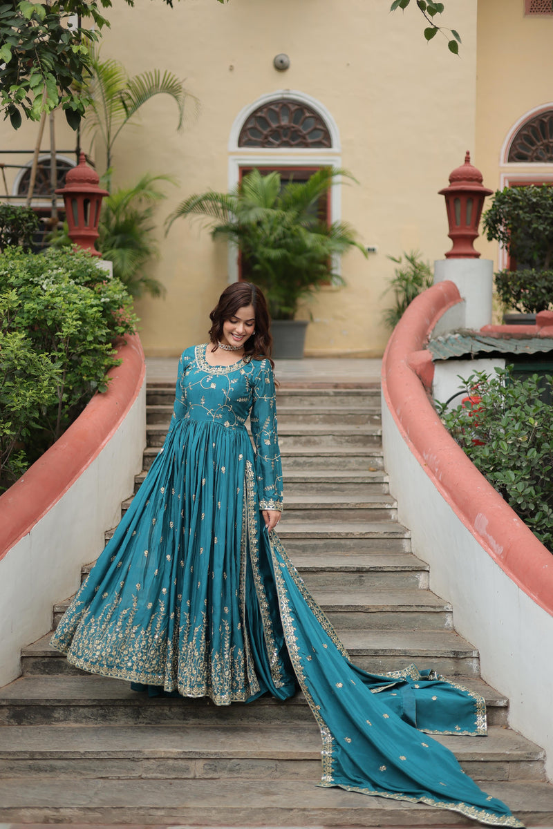 Rama, Parrot & Wine Sharara Suit