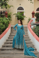 Rama, Parrot & Wine Sharara Suit