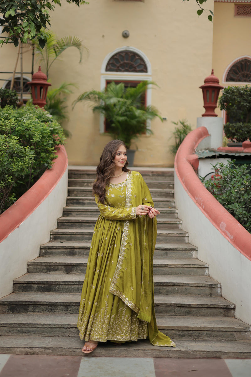 Rama, Parrot & Wine Sharara Suit