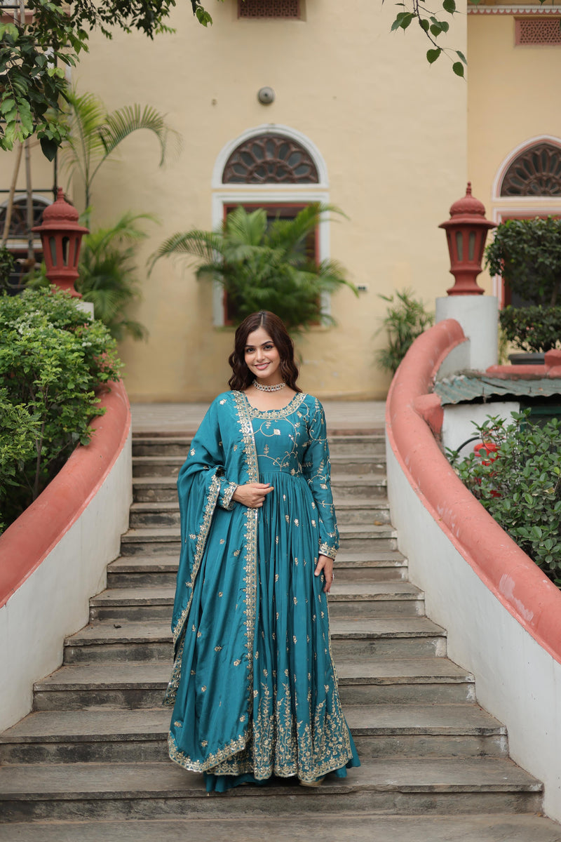 Rama, Parrot & Wine Sharara Suit