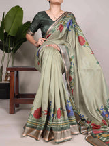 Tussar Silk Printed Saree