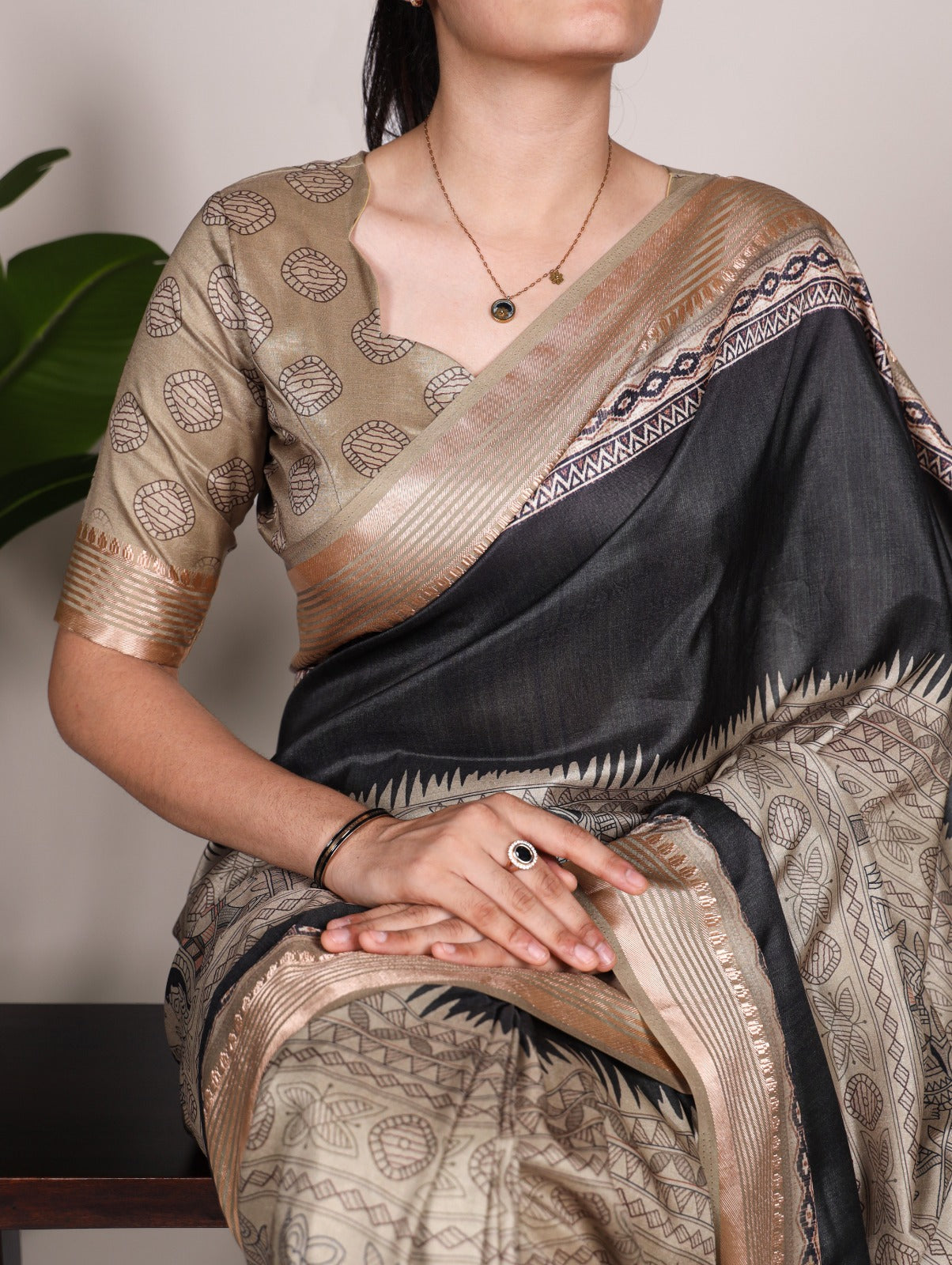 Tussar Silk Printed Saree
