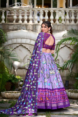 Pichwai & Patola Print Tussar Silk Lehenga Choli