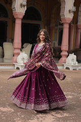 luxurious Chinon with sequins embroidery & Kalamkari Duppata