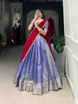 Kanchipuram Silk with Exquisite Zari Weaving Lehenga