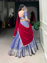 Kanchipuram Silk with Exquisite Zari Weaving Lehenga