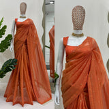 Chimar Tissue Silk Mukesh work Saree