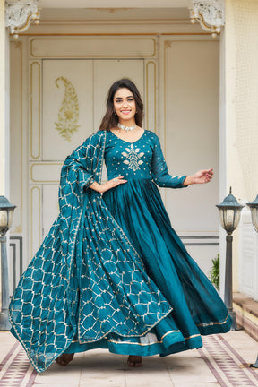 Pure Rangoli heavy Sequins Embroidery Gown