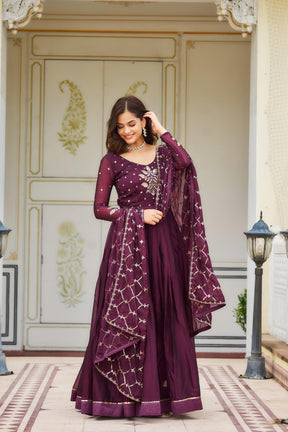 Pure Rangoli heavy Sequins Embroidery Gown