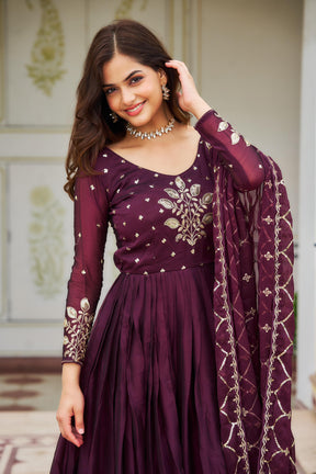 Pure Rangoli heavy Sequins Embroidery Gown