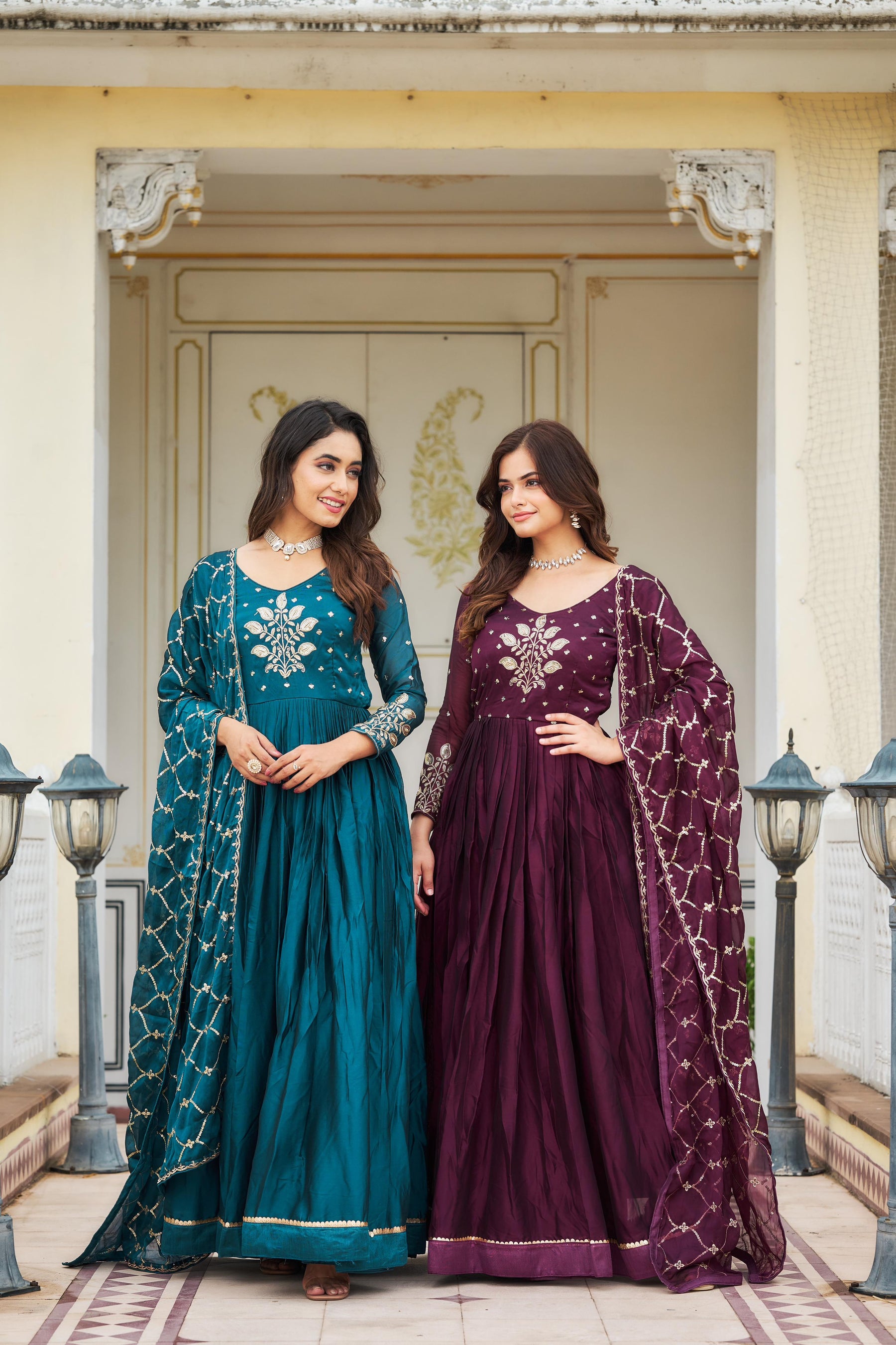 Pure Rangoli heavy Sequins Embroidery Gown
