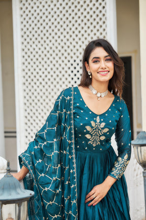 Pure Rangoli heavy Sequins Embroidery Gown