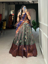 Pattu Stitch Jacquard Lehenga Choli