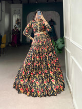 Floral Tussar Silk Co-Ord Lehenga