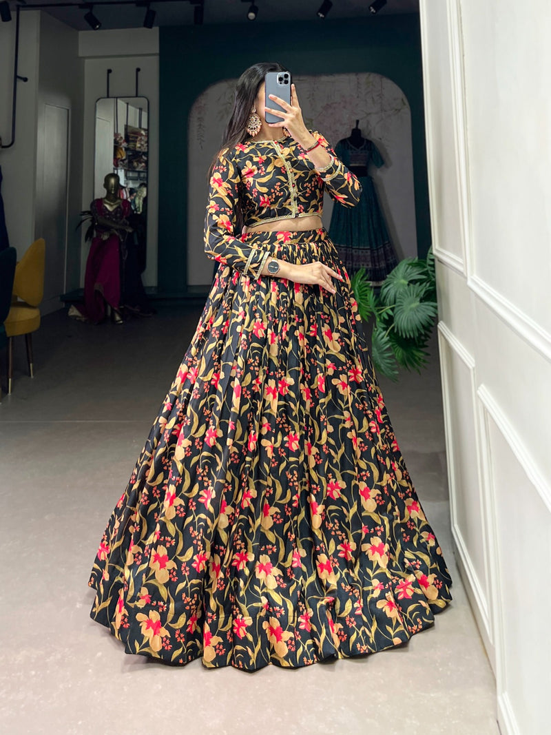 Floral Tussar Silk Co-Ord Lehenga