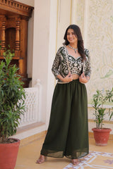 Green and Wine Festival Koti Palazzo Set