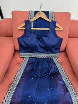 Blue Designer Organza Saree