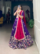 PURPLE VICHITRA SILK LEHENGA CHOLI FOR BRIDES