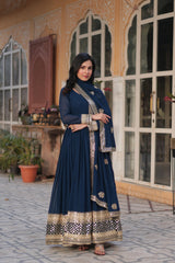 Faux blooming exquisite Embroidery, Zari, and Sequins Work Gown