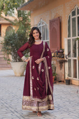 Faux blooming exquisite Embroidery, Zari, and Sequins Work Gown