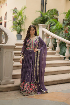 Faux Georgette with intricate sequins embroidery Sharara Suit