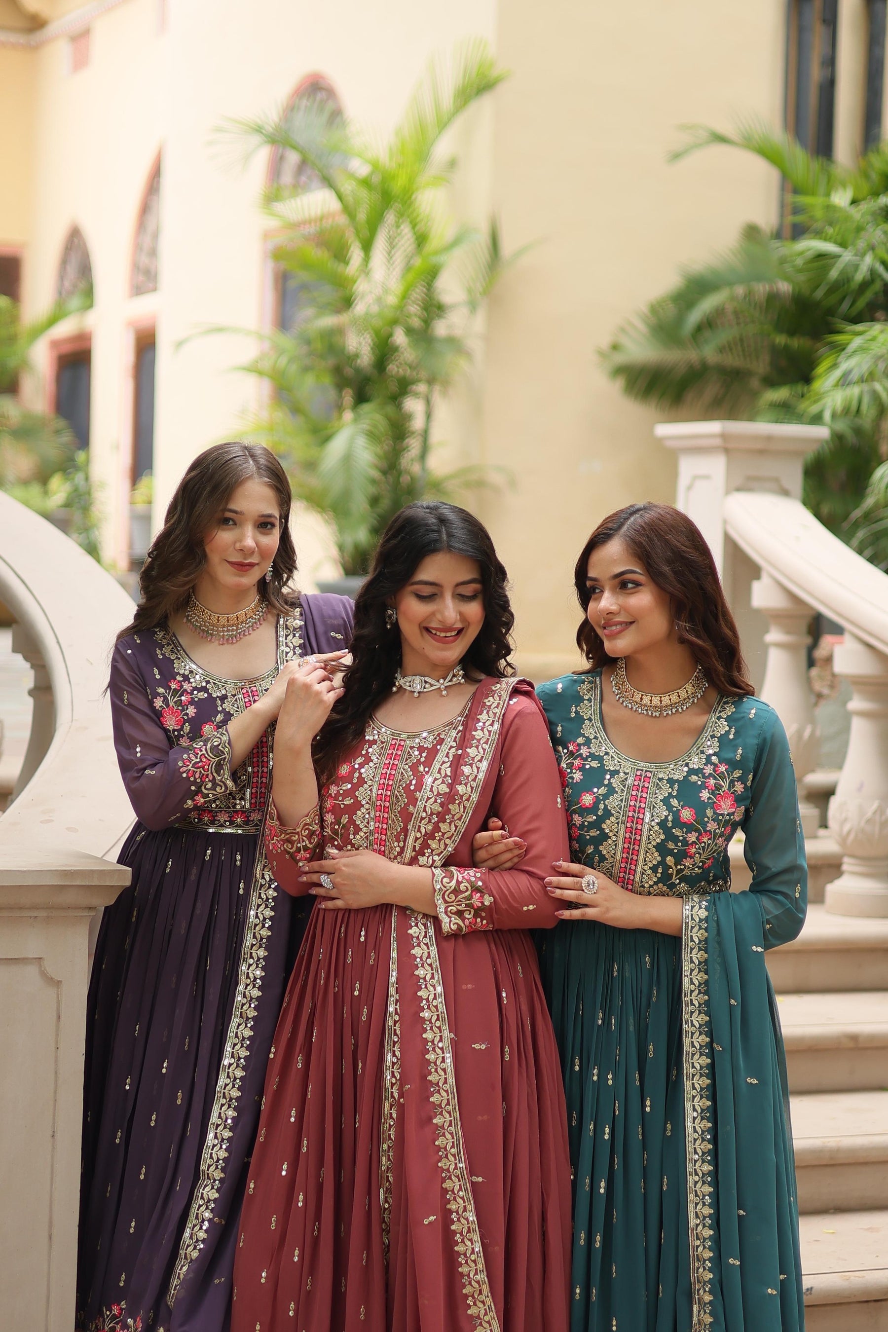 Faux Georgette with intricate sequins embroidery Sharara Suit