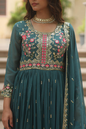 Faux Georgette with intricate sequins embroidery Sharara Suit