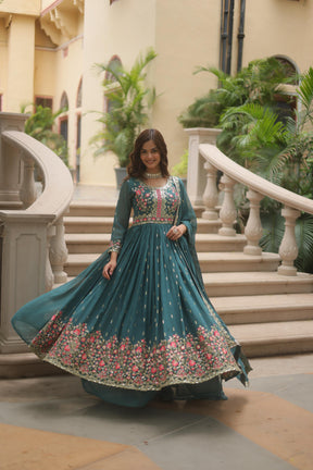 Faux Georgette with intricate sequins embroidery Sharara Suit