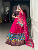 Exquisite Pink Dola Silk Lehenga Choli