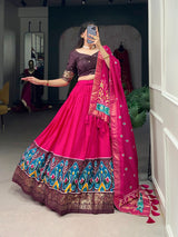 Exquisite Pink Dola Silk Lehenga Choli