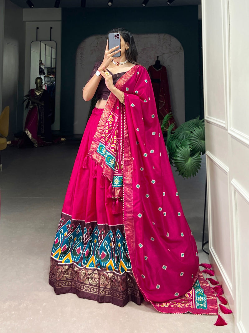 Exquisite Pink Dola Silk Lehenga Choli