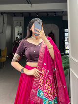 Exquisite Pink Dola Silk Lehenga Choli