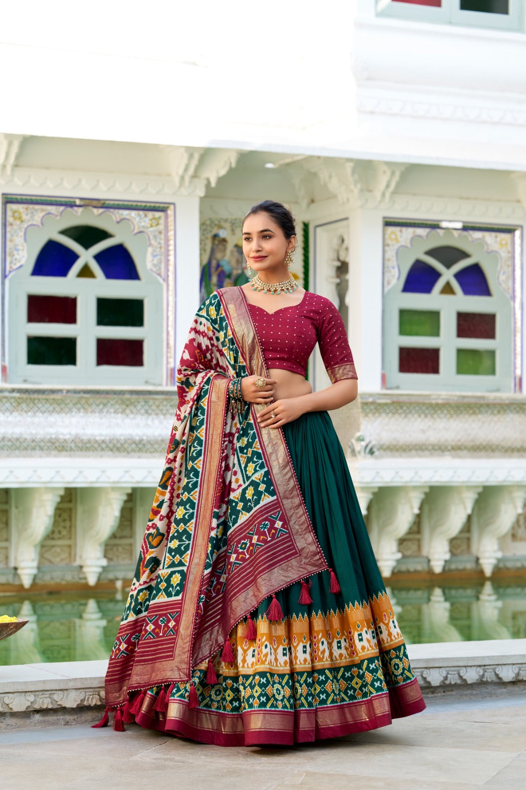 Ayaraethnic Tussar Silk Lehenga Choli