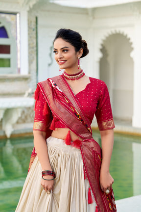Ayaraethnic Tussar Silk Lehenga Choli