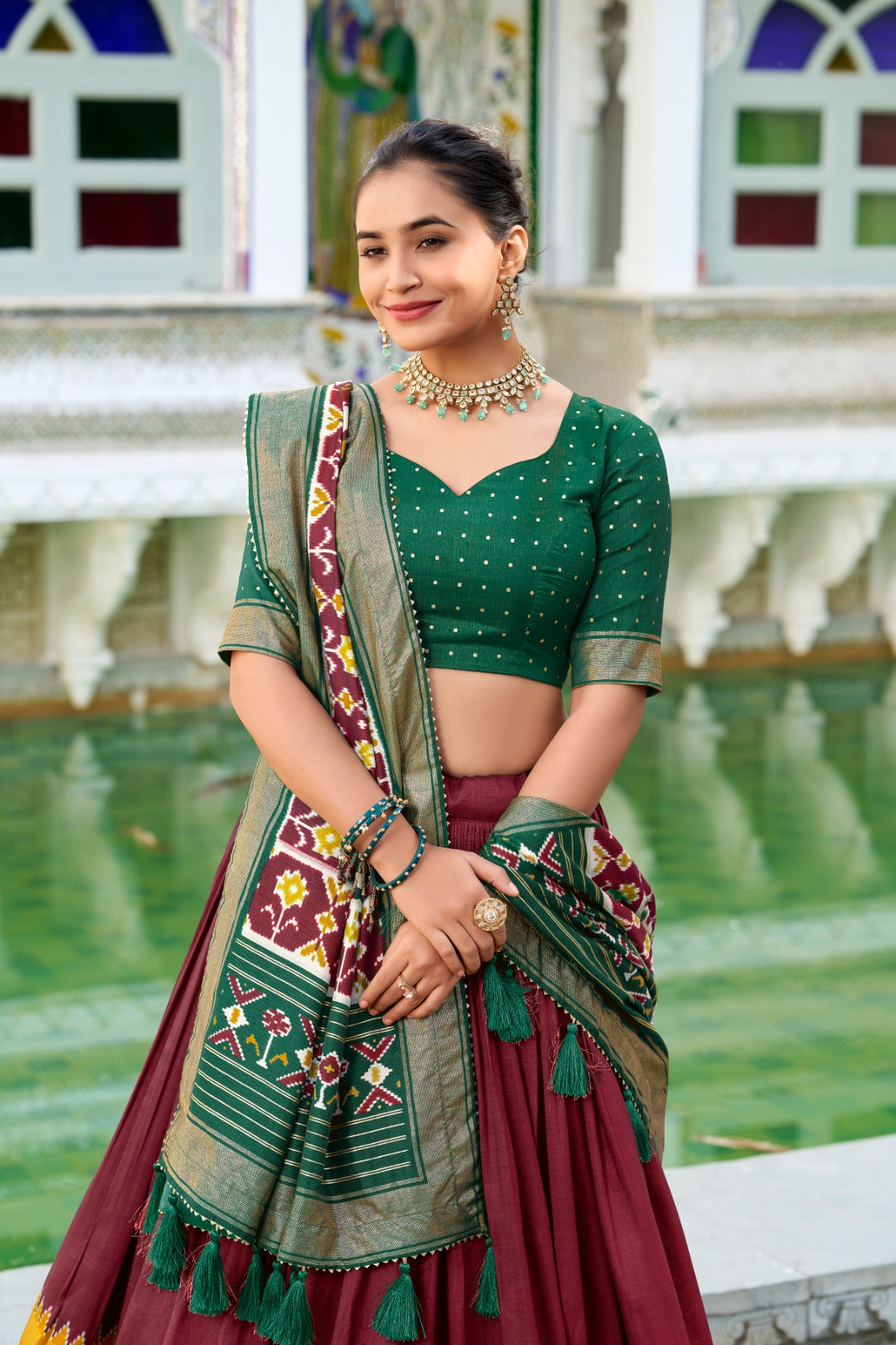 Ayaraethnic Tussar Silk Lehenga Choli