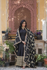 Star Georgette with Embroidery Zari Sequins Work Gown
