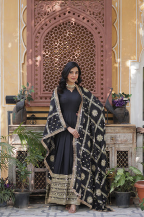 Star Georgette with Embroidery Zari Sequins Work Gown